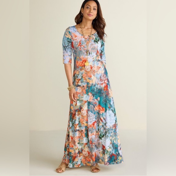 Soft Surroundings Dresses & Skirts - Soft Surroundings Nanette Dress Floral Multicolor Maxi Dress